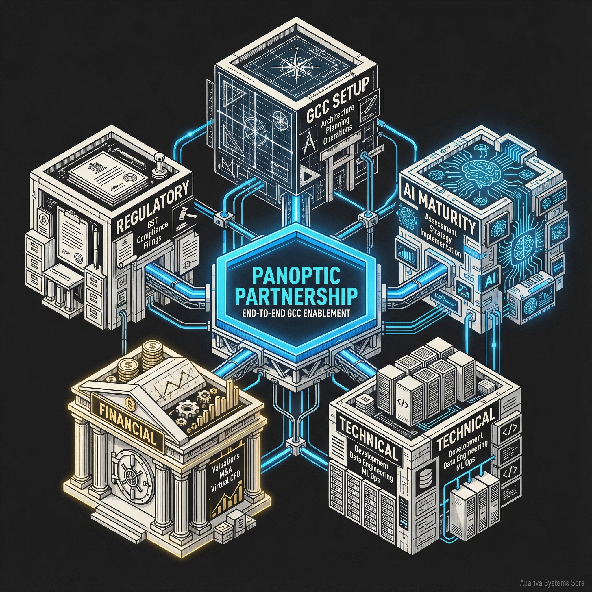 Apariva's Panoptic Partnership - Five integrated service pillars for end-to-end GCC enablement